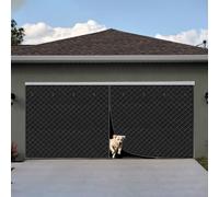 Large Double Garage Door Screen for Winter Heavy Duty Magnetic Garage Door Insulation Kit for 2 Car Garage Doors Outdoor Thermal Insulated Door Curtain, Weatherproof, Windproof (16 * 7FT)