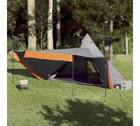 Large Double Layer Tents Camping Tentage,Family Tent Tipi 8 Person Grey and Orange Waterproof,For Camping,Hiking,Backpacking,Traveling,Easy to Pitch