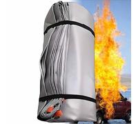 Large Double-Sided Silicone Fire Blanket, 800°C High-Temperature Resistant, Reusable Emergency Fire Suppression Blanket for Electric Bicycles, Cars, Trucks, 4x6 Feet