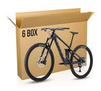 Large Double-Walled Bicycle Carboard Box | Strong Flat-Pack Packaging Box for Moving House | Artwork & Guitar Shipping Box with 2 Handles | Cardboard Bike Pack for Air Travel | Pack of 6 XXL