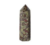 Large Dragon Blood Jasper Gemstone Crystal Hexagonal Pointed Tower Reiki Chakra Faceted Prism Wand Stone Home Decor