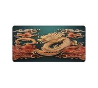 Large Dragon Chinese Background Mouse Pad Waterproof Keyboard Mat Rubber Desk Pad Protector Computer Game Mouse Mat Multifunctional Non-Slip Mousepad for Work Game Office 23.6" X 11.8"