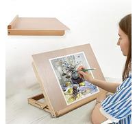 Large Drawing Board Easel, Solid Beech Wood Tabletop Painting Easel with Smooth Surface, 43x32cm Adjustable Angle A3 Artist Drawing & Sketching Board for Artists, Teens, Beginners, Painters