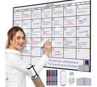 Large Dry Erase Calendar for Wall, 36x48, Large Wall Calendar Dry Erase, Big White Board for Office, Home & School, Giant Erasable Whiteboard, Jumbo Monthly Undated Reusable White Board Planner