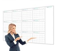 Large Dry Erase Calendar for Wall, Yearly Undated Whiteboard Calendar with Two Markers, 87cm x 148cm, Reusable Laminated Task Organizer with Great Layout, Great for Office, Classroom, Home