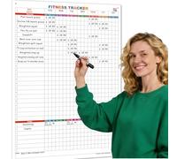 Large Dry Erase Fitness Planner For Wall,24x36 Inch Erasable Weekly Exercise Chart For Scheduling & Tracking Exercise Cardio, Easy To Erase Home Gym Whiteboard Poster For Men & women