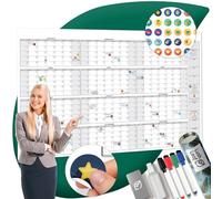 Large Dry Erase Wall Calendar - 38" x 58" - Premium Undated Blank 2020 Reusable Yearly Calendar - Giant Whiteboard Year Poster - Laminated Jumbo Annual Office 12 Month Calendar