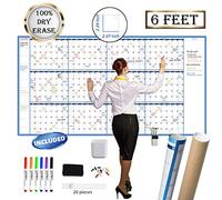 Large Dry Erase Wall Calendar - 38" x 72" - Undated Blank 2024 Reusable Yearly Calendar - Giant Whiteboard Annual Poster - Laminated Office Jumbo 12 Month Calendar