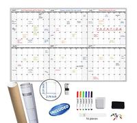 Large Dry Erase Wall Calendar - 60“ x 38" Undated Blank 6 Month Calendar - Giant Whiteboard 6 Month Poster - Premium Laminated Undated Planner for Classroom, Office, Project & Family Schedule