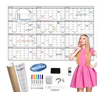 Large Dry Erase Wall Calendar - 60“ x 38" Undated Blank Yearly Planner - Giant Whiteboard 12 Month Poster - Premium Laminated Calendar for Classroom, Office, Project & Family Schedule