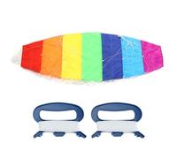 Large Dual Line Parachute, Rainbow Color Stunt Power Flying Kite Outdoor Dual Line Surfing Parafoil Fun Beach Sport Toy(1.4M)