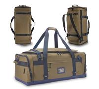 Large Duffle Bag for Travel - Men & Women, Foldable Gym Duffle Backpack, Heavy Duty Tactical Military Canvas Duffel Bags, Extra Big Carry On with Shoe Pockets, Waterproof (80L/103L), Brown, M(80L)