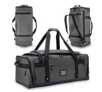 Large Duffle Bag for Travel - Men & Women, Foldable Gym Duffle Backpack, Heavy Duty Tactical Military Canvas Duffel Bags, Extra Big Carry On with Shoe Pockets, Waterproof (80L/103L), Grey, M(80L)