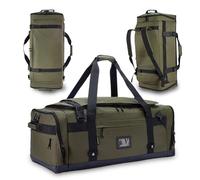 Large Duffle Bag for Travel - Men & Women, Foldable Gym Duffle Backpack, Heavy Duty Tactical Military Canvas Duffel Bags, Extra Big Carry On with Shoe Pockets, Waterproof (80L/103L), Army Green, L