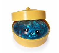Large Dumpling Squishy Toy with Steamer Box, Blue Glitter TPR Squeeze Viral Mystery Dumpling Bao Bun Fidget Toy, Soft Dough Squishy Toys for Kids, Adults, Novelty Birthday Gift, Collectible