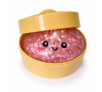 Large Dumpling Squishy Toy with Steamer Box, Pink Glitter TPR Squeeze Viral Mystery Dumpling Bao Bun Fidget Toy, Soft Dough Squishy Toys for Kids, Adults, Novelty Birthday Gift, Collectible