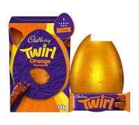 Large Easter Chocolate Eggs - Variety Flavours & Fillings - Seasonal Assorted Chocolate Egg Collection - 149g to 200g | 21 Options (Cadbury Twirl Orange Shell Egg 193g)