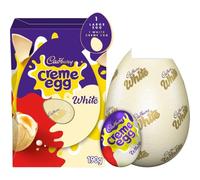 Large Easter Chocolate Eggs - Variety Flavours & Fillings - Seasonal Assorted Chocolate Egg Collection - 149g to 200g | 21 Options (Cadbury White Creme Easter Egg Shell 190g)