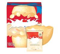 Large Easter Egg 180g - a Delicious, Creamy White Chocolate Hollow Egg - the Perfect Treat for Friends and Family - Contains: Hollow White Chocolate Egg, Buttons Bag
