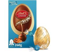 Large Easter Egg Range - Premium gift for Easter 2026 (Lindt Lindor Milk Chocolate Egg with Salted Caramel Truffles 260g)