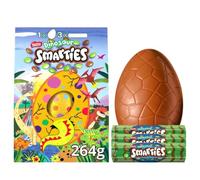 Large Easter Eggs - Smarties Large Easter Egg Chocolate Eggs - Smarties Dinosaur Milk Chocolate Giant Easter Egg 264G With 3 Full Size Smarties Tubs - Happy Easter Gift For Easter Egg Hunt