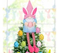 Large Easter Gnome Tree Topper 24 Inch Plush Gnome Swedish Tomte Ornament Treetop Scandinavian Gnome Easter Tree Topper Bunny Rabbit Hat for Home Easter Party Indoor Outdoor Decor