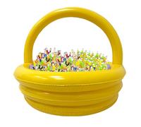 Large Easter Inflatable Gift Basket: 24.8x24.8x21.3-inch Round Pool Easter Basket for Game Play, Garden, Yard, Lawn, Indoor and Outdoor Decor, Not Including Gifts (Yellow) (1)
