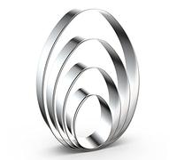 Large Egg Cookie Cutter Set in Different Sizes - 5 Inch, 4 Inch, 3 Inch, 2 Inch - 4 Piece - Stainelss Steel
