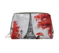 Large Eiffel Tower Paris Painting Printed Cosmetic Bag Portable Cosmetic Storage Bag Suitable for Travel and Business Trips