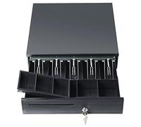 Large Elc Cash Register/Bill Shop Money Till Drawer Cash Machine - 12V Heavy Duty Cash Till Drawer Registers For Small Business With 5 Bills 5 Coins Tray Removable Insert