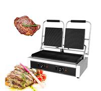 Large Electric Griddle Hot Cooking Plate Commercial Stainless Steel Adjustable Countertop Hot Plate BBQ Grill Heavy Duty Restaurant Nonstick Countertop Griddle for Home Barbecue811