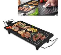 Large Electric Health Griddle Grill Non-Stick Teppanyaki Pan 1500W - Hot Plate, Adjustable Temperature, For Home, Kitchen, Indoor, BBQ, Garden - Easy Clean, Portable