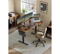 Large Electric Height Adjustable Desk 4 Memory Storage Pocket VASAGLE Brown One Size