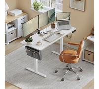 Large Electric Height Adjustable Desk 4 Memory Storage Pocket VASAGLE White One Size