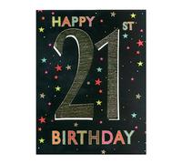 Large Embellished A4 Happy 21st Birthday Card Gigantic All 4 One Cards AO033