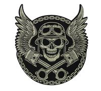 Large Embroidery Skull Wings Patches for Jacket Back Motorcycle Biker Applique Iron on Badge 1piece