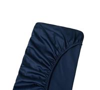 Large Emperor Size Bottom Fitted Sheet - Long Staple 100% Egyptian 1000-Thread-Count, 38cm/15" Deep Pockets, Breathable Sateen Weave Bottom Sheet - Navy Blue Colour