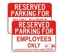 Large Employees Reserved Parking Only Sign, 14 x 10 x 0.04 Inches Aluminum Reflective Metal Sign, Rust Free Fade Resistant&Harsh Weather-Proof for Outdoor Use, 2Pack