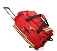 Large Empty First Aid Kit Bag with Wheels, Rolling Medical Trolley for Home Health Nurses, Doctors, Portable with Compartments