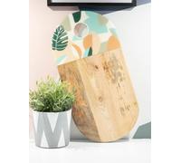 Large Enamelled Abstract Botanical Chopping Board - Multicolour Kitchen Cutting Board with Floral Art Design - Non-Porous Surface, Decorative Food Prep & Serving Board - 48cm x 25 cm x 1cm