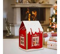 Large Enchanted Christmas House Gift Boxes,2025 New 3D Pop up Christmas House Gift Boxes with Handle, Paper Treat Storger for Holiday Party Favors, Cookie Candy Packaging, Home Presents (red 1pcs)