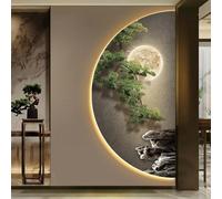 Large Entrance Light Up Wall Art Decor, Frameless Relief LED Decorative Painting, Plug-In Landscape Hanging Wall Sculpture Painting for Living Room, Corridor, Bed.(RightA,40 x 80 cm/15.7 x 31.5 in)