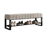 Large Entryway Shoe Bench with Cushioned Seat 2Tier Shoe Rack Storage for Home Safe & Stable Design for Bedroom Living Room Hallway