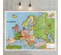 Large Europe Map Posters & Prints Library Wall Chart - Luxury Canvas Painting (Unframed) Wall Art Decorative or Living Room Bedroom Offices Home - Gift,91X1200 CM