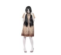 Smiffys Evil Spirit Costume, Grey with Decayed Dress & Wig, Halloween Adult Fancy Dress, Halloween Dress Up Costumes