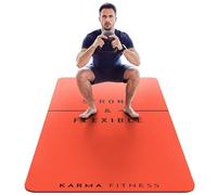 Large Exercise Mat - Extra Wide & Extra Thick Yoga Mat (183cm x 80cm x 10mm), TPE Fitness Mat with Free Carry Straps, Perfect for HiiT Home Workouts & Pilates - 'STRONG & FLEXIBLE' (Red)