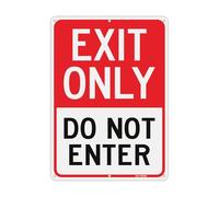 Large Exit Only Do Not Enter Sign - 12"x8" Rust Free .040 Aluminum Reflective Uv Protected, Waterproof, Weatherproof And Fade Resistant