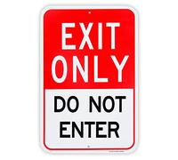 Large exit only do not enter sign, " aluminum reflective sign rust free aluminum-uv protected and weatherproof 8×12 INCH