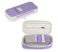 Large Expandable Pencil Pen Case with Compartments, Aesthetic School Supplies Organizer for Girls Boys, Wear-Resistant Oxford Fabric, Unisex Stationery Pouch for College Office Travel (Purple)