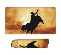 Large Extended Gaming Mouse Pad 75 X 40 Cm Non-Slip Rubber Base, Fun Cool Bull Riding Print Desk Mat for Keyboard & Mouse, Office/Gaming Computer Accessories